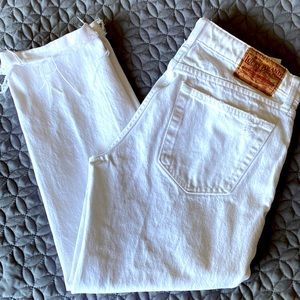 Luck Brand White Jeans Sienna Slim Cropped Boyfriend 6/28